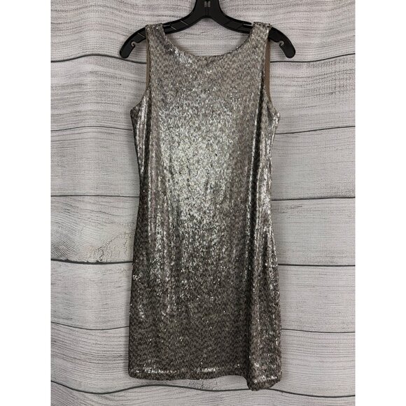 NWT White House Black Market Sequin Gold & Silver Sleeveless Mini Dress Size S - Picture 1 of 3